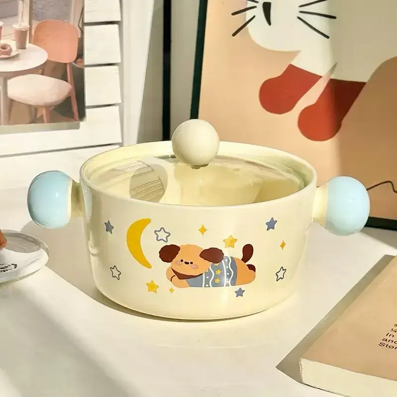 Cute Puppy Instant Noodle Bowl with Lid